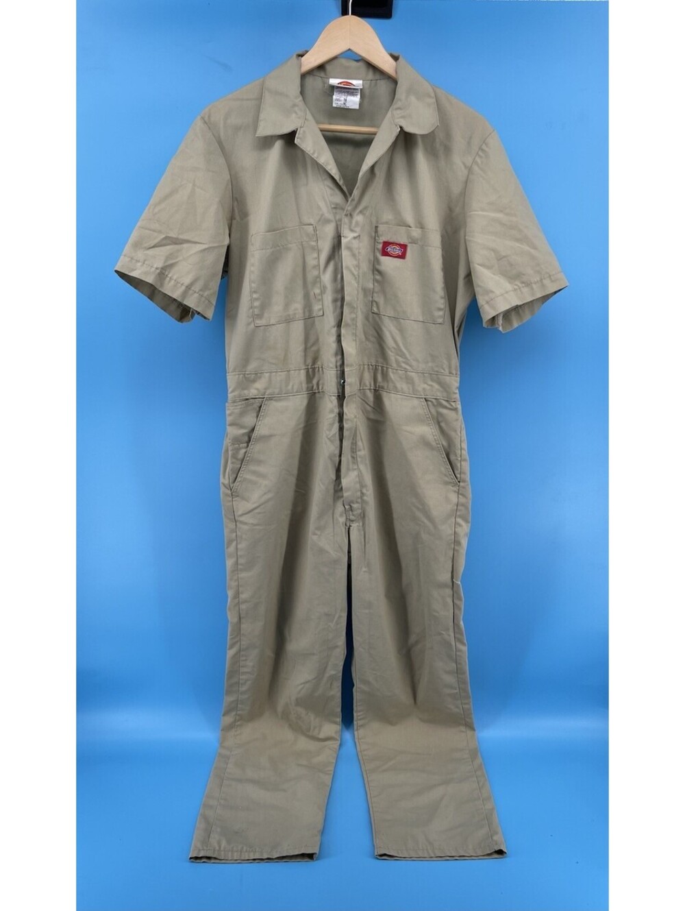 Dickies Coveralls Men 38 Regular Beige Short Sleeve Work Jumpsuit USA